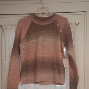 LC Lauren Conrad Pink and Brown Gradient Sweater
